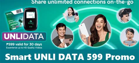 Smart UNLI DATA 599 Promo: Unlimited Data for All Sites for 30 Days.